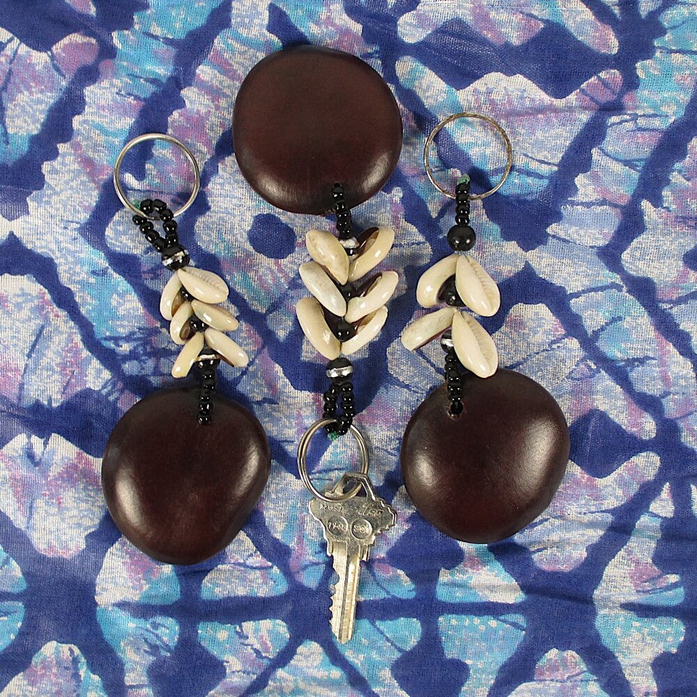Benin Cowrie & Seed Keyrings